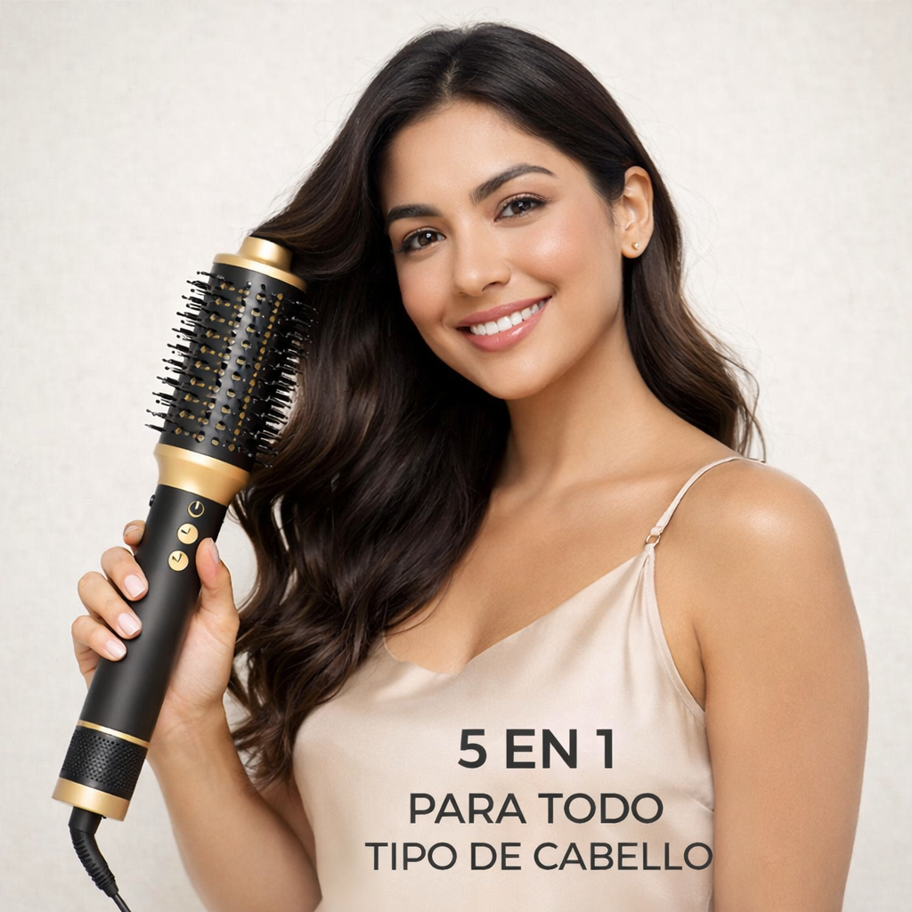 Cepillo Secador Profesional 5 en 1 | Peinado de Salón en Casa